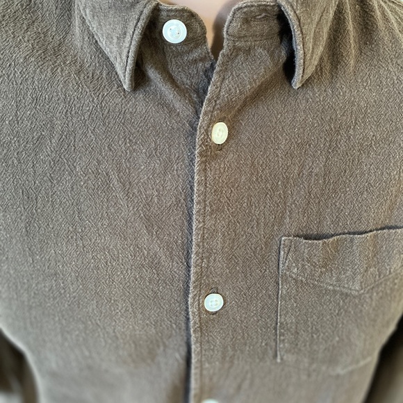 All Saints Brown Textured Casual Button Down Shirt - Picture 2 of 7